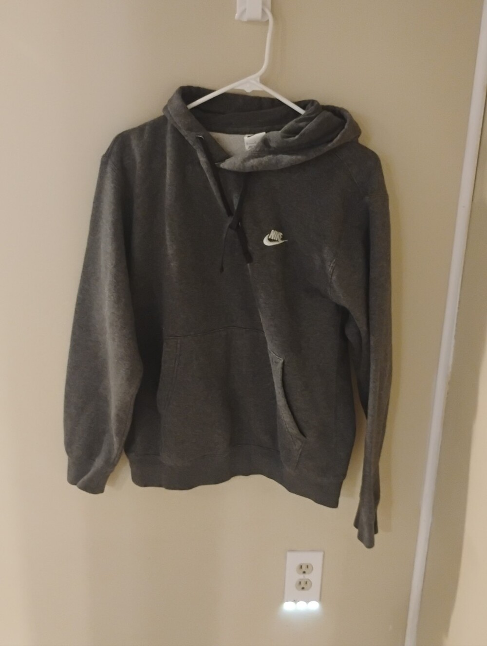 Nike Mens Gray Sportswear Club Fleece Hoodie Pullover Hoodie Sz S